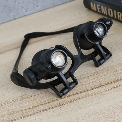 £11.18 • Buy 1 Set Magnifying Eyeglass Jewelers Visor Headlamp With Magnifying Glass