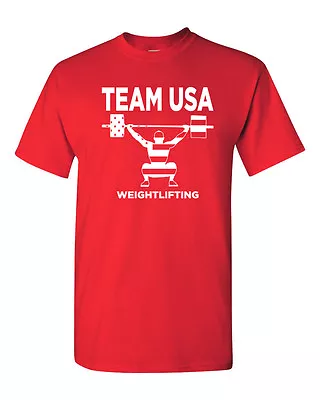 Weightlifting Team USA United States Of America Men's Tee Shirt 1471 • $10.95