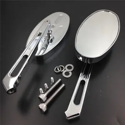 A Pair Chrome Oval Rearview Mirrors Fit For Yamaha YZFR1 YZFR6 YZF600R FZR600 • $49.99