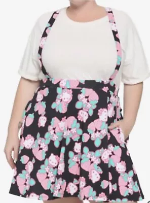 $18.99 • Buy Hello Kitty Strawberry Suspender Skirt Hot Topic Size Small Skater Cosplay
