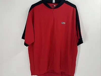 RLX Polo Sport Cycling Jersey Mens XXL Zip Logo Red Black 100% Polyester • $17.99