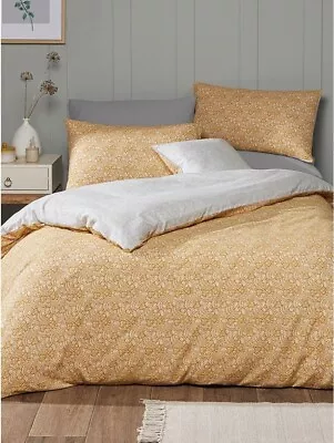 Life Of Coloroll Kingsize And Double Ochre Duvet Set 100% Brushed Cotton. • £30