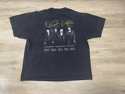 U2 Shirt Mens Sz XL Black Innocence Experience 2015 Tour Concert Music Rock • $24.80