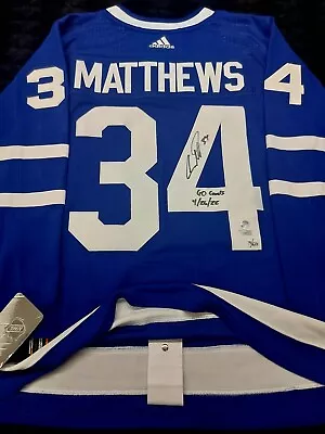 Auston MATTHEWS Signed Toronto Maple Leafs  60 GOALS 4/26/22  LIMITED Jersey • $455