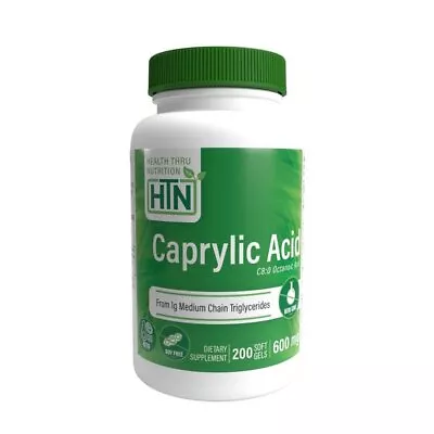 Health Thru Nutrition Caprylic Acid 600mg - 200 Softgels • £31.59
