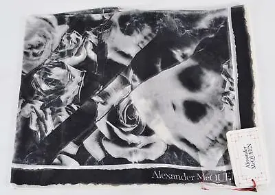 $345.03 • Buy New Alexander McQueen 584294 $420 RIPPED ROSES Silk Chiffon Floral Skull Scarf