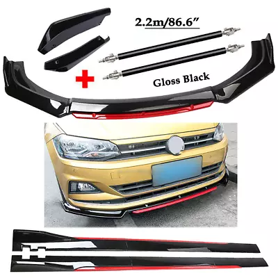 For Volkswagen VW Polo Front Bumper Rear Spoiler Splitter Body Kit+Side Skirt • $99.99