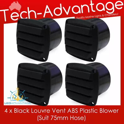 $20.65 • Buy 4 X Black BILGE Blower 75mm TAIL END Exhaust Outlet Vents Boat Caravan Motorhome