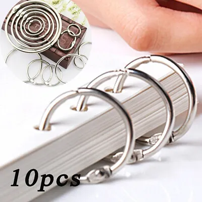 10 Split Rings Binding Metal Loop Hook O Ring Hinged Book Binder Album Key Chain • £3.47