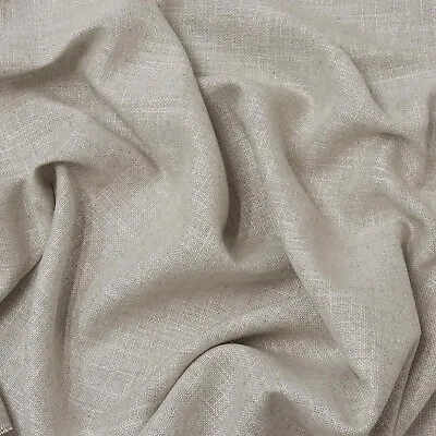 Burgos Spanish Linen 100% Linen Natural Plain Fabric Rustic Curtains Upholstery • £1.99