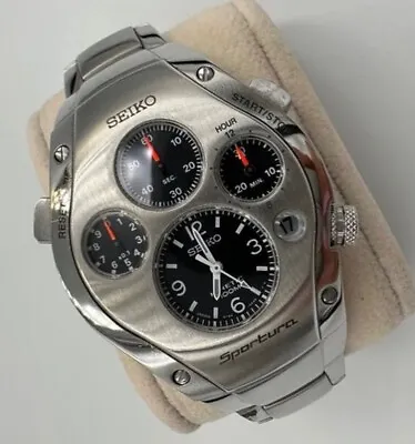 Vintage Super Rare 2002 Seiko Sportura Kinetic Chronograph Titanium Watch • $3000