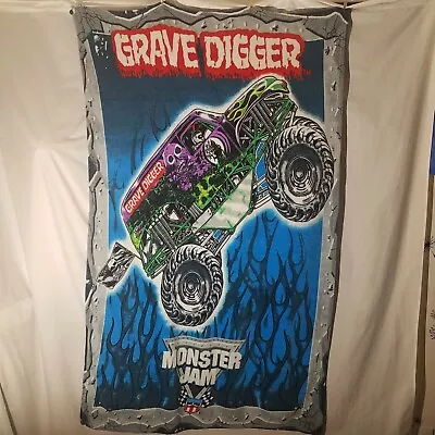 Grave Digger Monster Truck Monster Jam Fleece 64  X 45  Throw Blanket USHRA • $38.17
