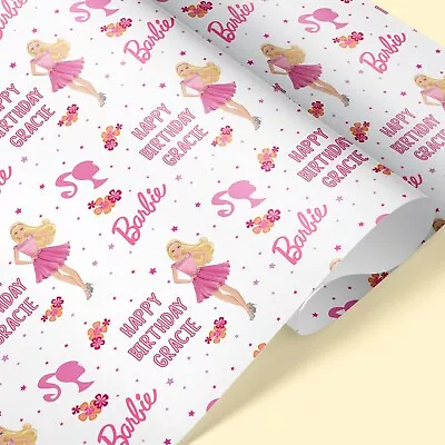 BARBIE Personalised Wrapping Paper / Add Name / Barbie And Ken Wrapping Paper • £3.25