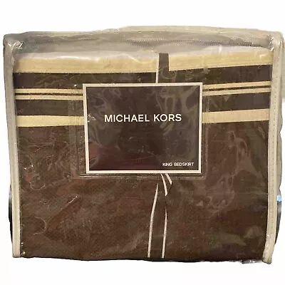 New Michael Kors Taos Brown King  Bed Skirt 100% Cotton • $54.99