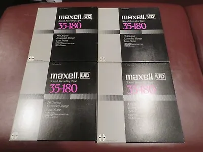 LOT Of 4 MAXELL UD 35-180 REEL TO REEL TAPES  10.5  METAL REEL • $275