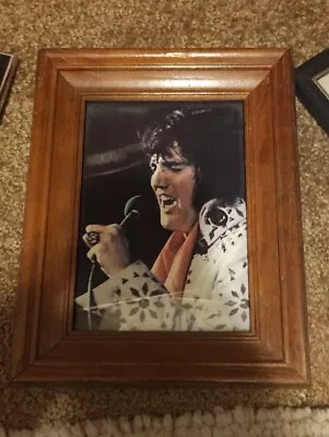 Elvis Presley Picture Vintage In Wood Picture Frame  • $16