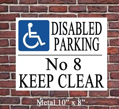 £8.99 • Buy Personalised Large Metal Disabled No Parking Keep Clear Wall Sign Waterproof