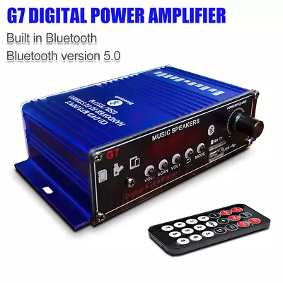 400W 12V 2 Channel Bluetooth Stereo Audio Power Amplifier HiFi Amp Car Home FM • $32.64