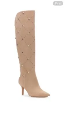 New In Box! 2024 Vince Camuto Fimulie Women's Suede Boots Tortilla 9 Tan Beige • $49.99