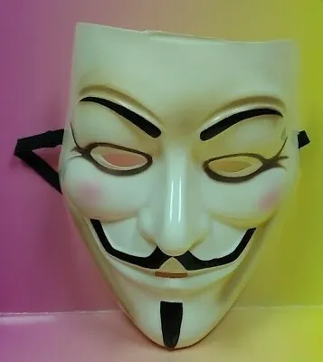 V For Vendetta Guy Mask Anonymous Mask Halloween Costume WB DC Comics 1 Size • $17.99