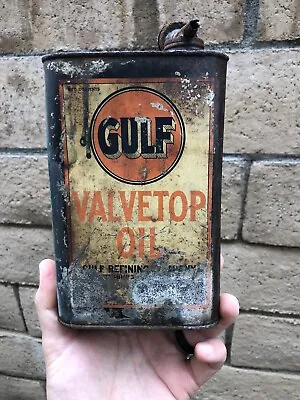 $19.99 • Buy Gulf Valvetop Oil Rare Motor Oil Can Gulf Refining Company Oil Can Pittsburgh PA