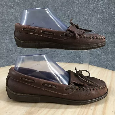 Minnetonka Moccasin Shoes Womens 7 Kiltie Loafers Brown Leather Moc Toe Casual • $27.99