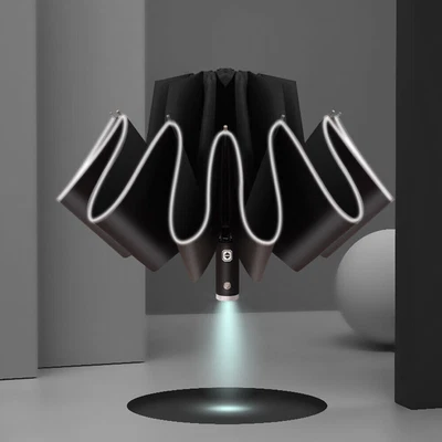 $18.99 • Buy LED Automatic Umbrella Windproof Antirain Reverse Auto OpenClose Compact Folding