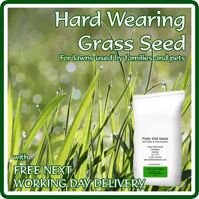 Premium Hard Wearing Tough Back Lawn Grass Seed Defra Certified Seeds Pets • £9.95