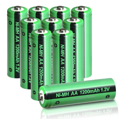 1.2V 1200mAh Ni-MH Batteries AA Rechargeable Battery Button Top For Solar Lights • $24.95
