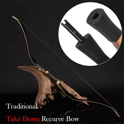 52  Archery Take Down Traditional Bow 20-40lbs Longbow Recurve Bow Hunting • $109.83