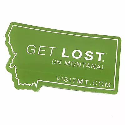 Get Lost In Montana Bumper Sticker Decal Green Montana Shaped Travel Souvenir RV • $7.99