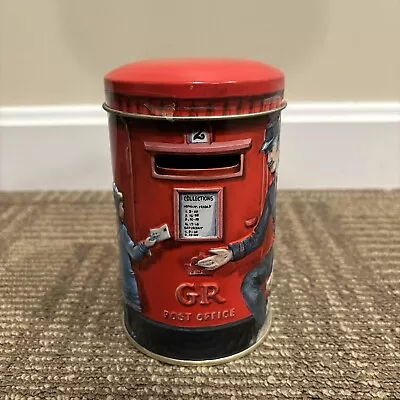 Vintage Churchill's Embossed Heritage Of England Post Box Empty Tin Coin Bank • $5