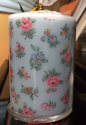 £5.55 • Buy CATH KIDSTON HIGHGATE DITSY Duck Egg HAND DECORATED PILLAR CANDLE 50hrs 10x6.5cm