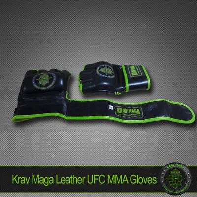 KRAV MAGA PRO UFC MMA LEATHER GLOVES M MEDIUM - Unisex Men Or Women • £18.99