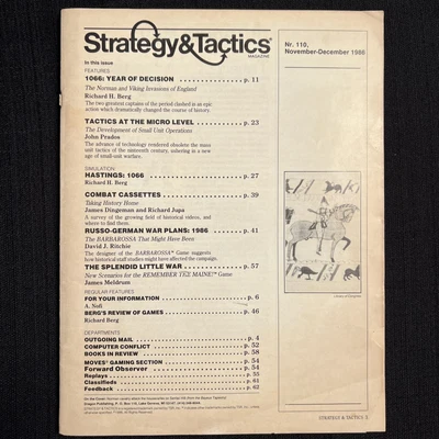 $4.99 • Buy Strategy & Tactics Magazine - #110 - November/December 1986 - TSR - W/ Map++