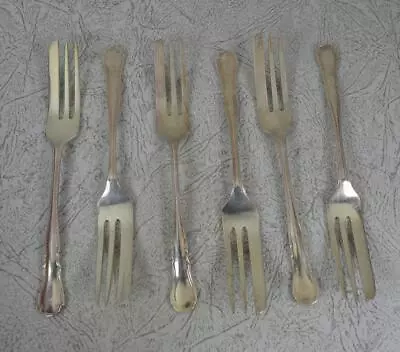£148 • Buy Set Of Six Hallmarked Sterling Silver Cake Dessert Fork
