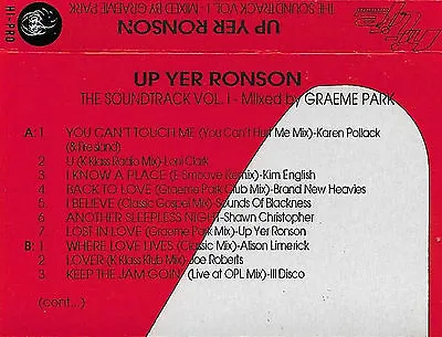 Various ‎Up Yer Ronson Soundtrack Vol.1 CASSETTE ALBUM PROMO GRAEME PARK  HOUSE • £15