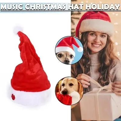 Christmas Xmas Novelty Santa Hat Cap For Musical Singing Moving Dancing Toy   • £9.08