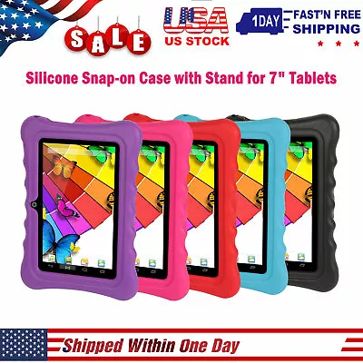 Flexible Shockproof Silicone Case Soft Cover For 7  Tablet With Stand • $9.67