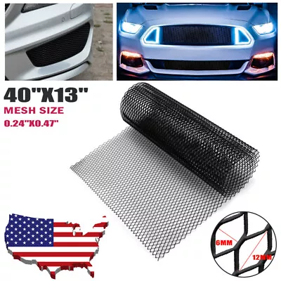 Aluminum Mesh Grill Cover Car Bumper Fender Hood Vent Grille Net Universal 40*13 • $11.99