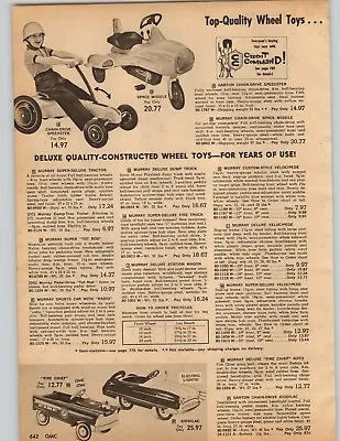 1962 PAPER AD 4 PG Garton Murray Pedal Cars Station Wagon Earth Mover Jeep Truck • $24.98