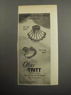 1957 Olga Tritt Jewelry Advertisement - Diamonds • $19.99