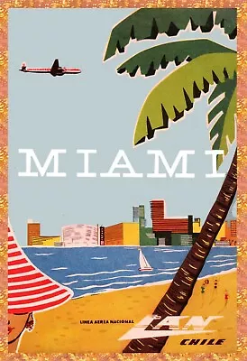 8654.Decoration Movie Poster.Home Room Wall Art Design.Miami Travel Retro Ad • $51