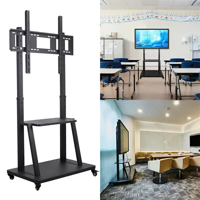 Extra Large Tall TV Cart Mobile TV Stand AV Shelves 32-100  Corner Sturdy Wheels • $175.95