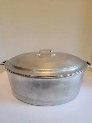 Vintage G2 MIRACLE MAID COOKWARE Cast Aluminum Oval Roaster Pan With Lid • $45.99