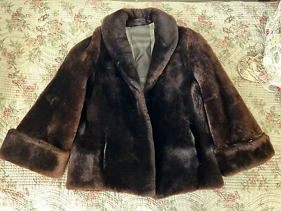 Fur: Vintage Retro Dyed Mouton Lamb Short Jacket / Size: Small / Medium • $50