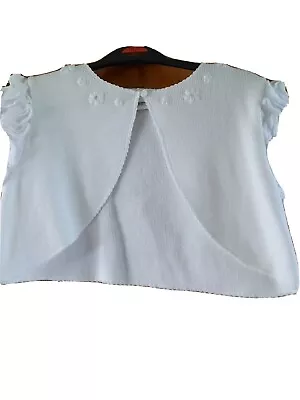 £4 • Buy SARAH LOUISE Ruffled Bolero Style Cardigan ,white 7 Yrs.