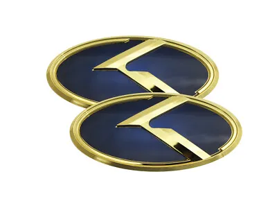 3D K Logo Emblem Blue & Gold 2pc (Fits: KIA 2009-2013 Forte Sedan) • $34.49