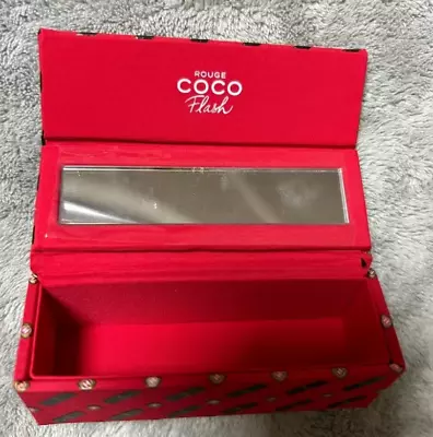 CHANEL COCO ROUGE Beauté Lipstick Case Pouch Cosmetic Clutch Red With Mirror • $79.99