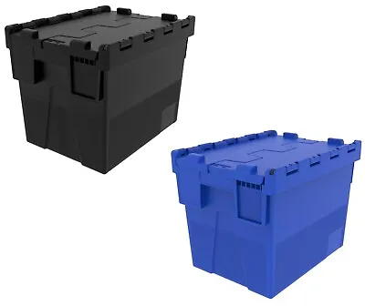 Plastic Storage Boxes Containers Crates Totes With Lids - 10 X NEW 25 Litre • £150.45